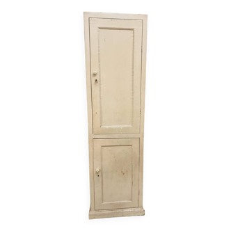 Ancien meuble penderie placard de cuisine jaune crème 58 x 192 cm