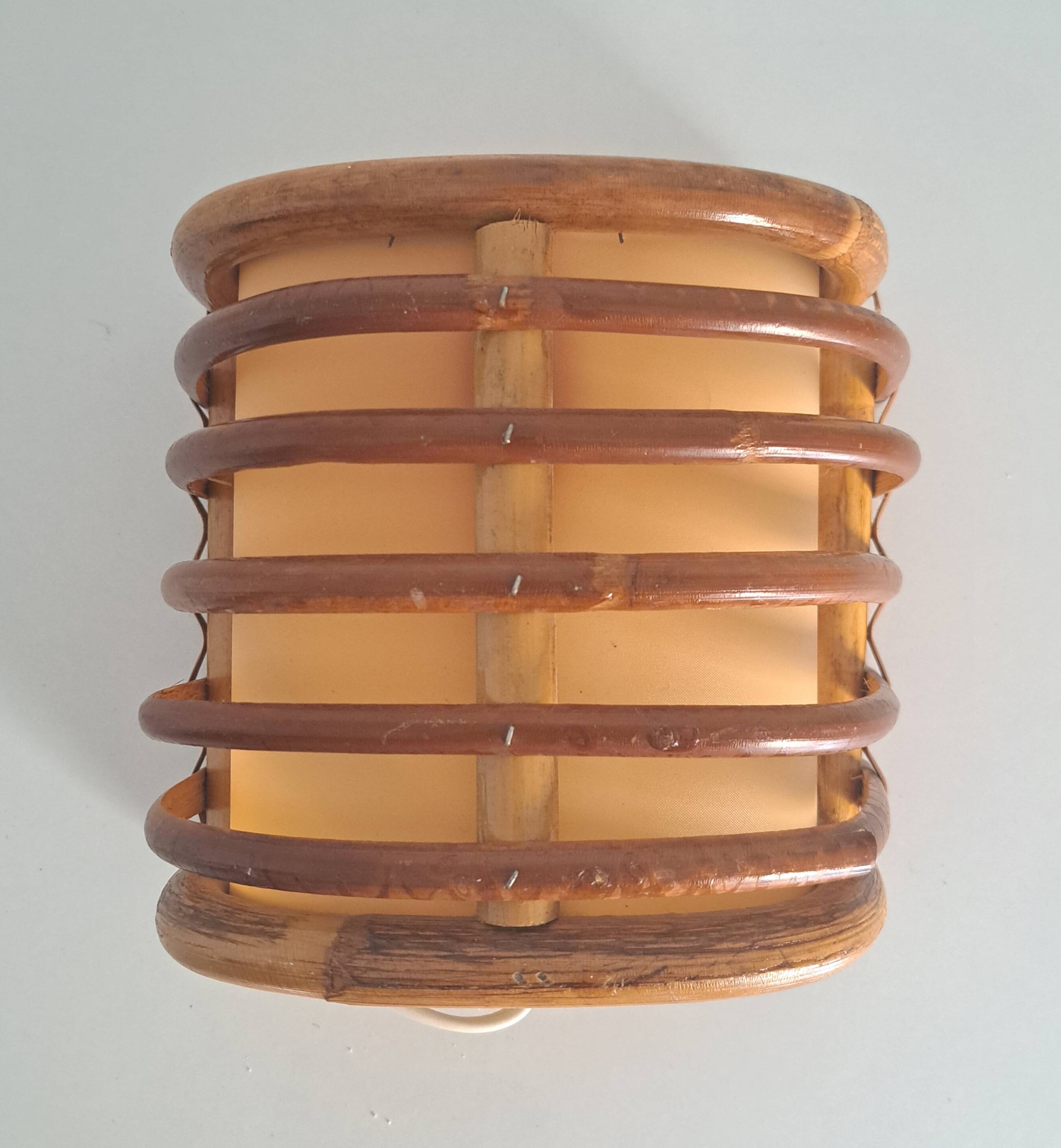 Pair of vintage bamboo sconces