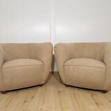 Restored armchairs by Jindrich Halabala