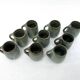 9 small denbac ceramic/flamed stoneware cups/glasses/mugs/liquor mugs • art deco • 1930