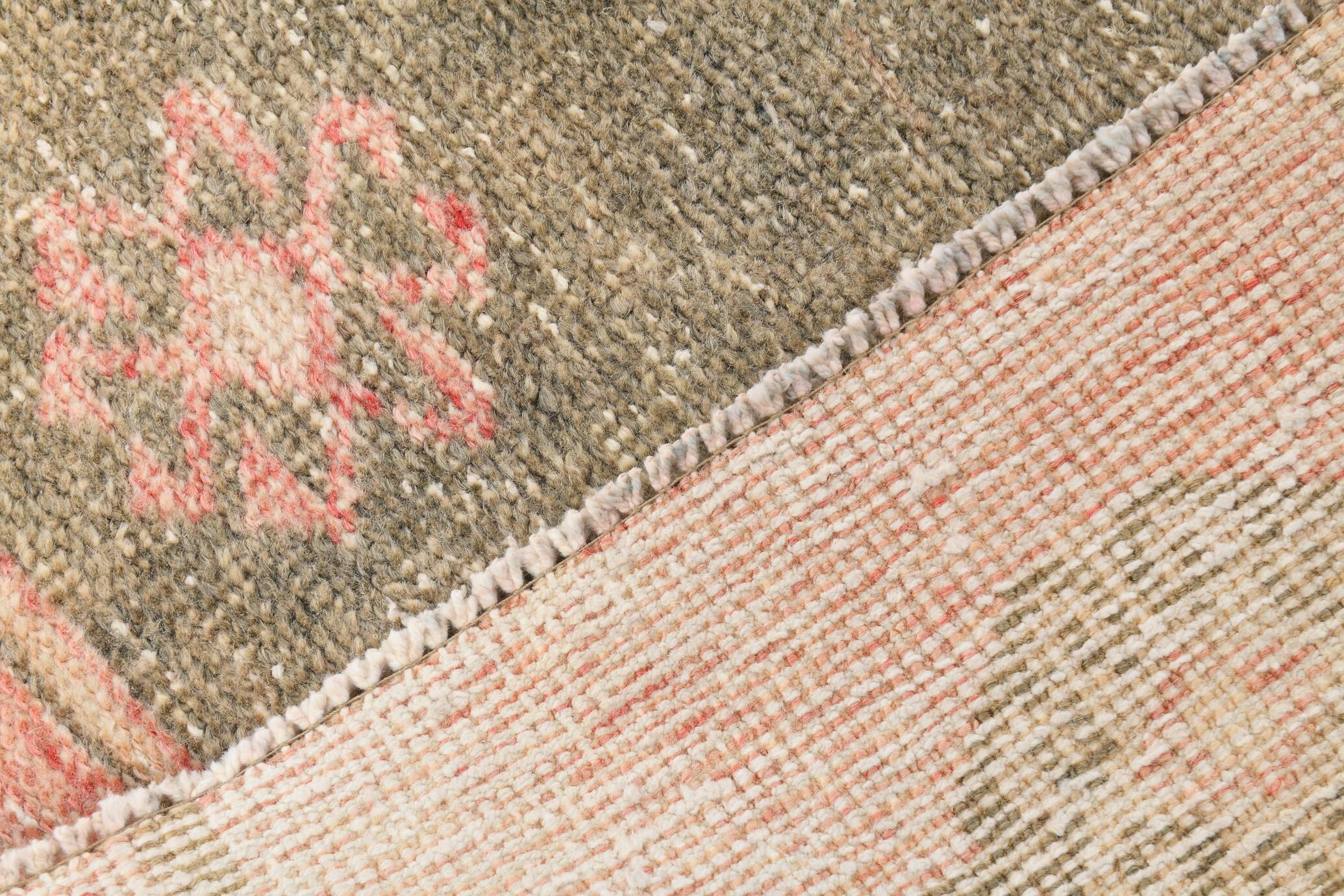 3x9 Peach Red Vintage Turkish Runner Rug, 91x274Cm SK20604