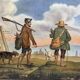 Hunting return oil on canvas 19th century