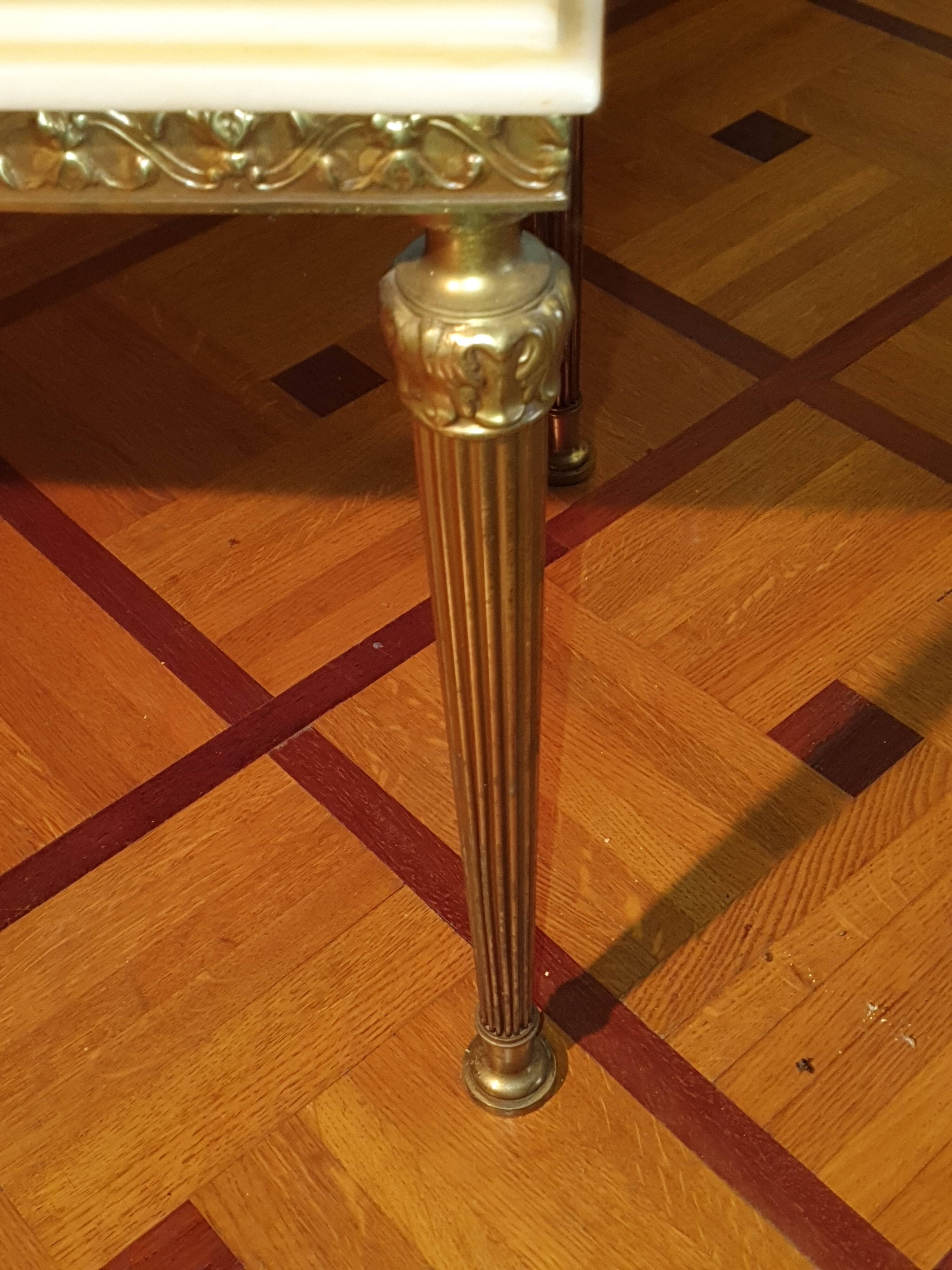 Marble and bronze coffee table