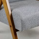 Vintage Grey Tweed Var Lounge Chair, 1970s
