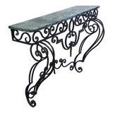 Wrought iron and marble console from the 50s=60s