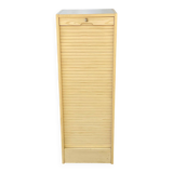 Beige wooden cabinet with curtains or sliding shutters 120cm