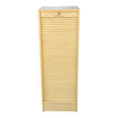 Beige wooden cabinet with curtains or sliding shutters 120cm