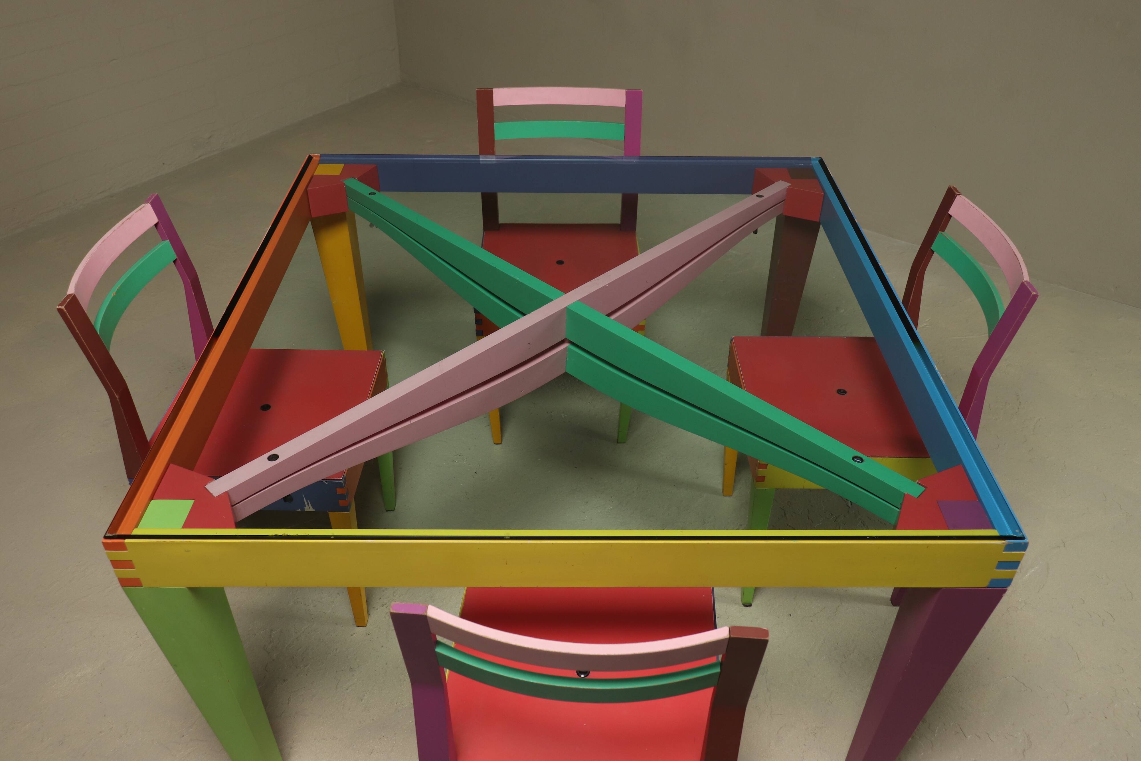 Ensemble de salle à manger Dry Series par Massimo Morozzi pour Giorgetti Matrix, années 1980