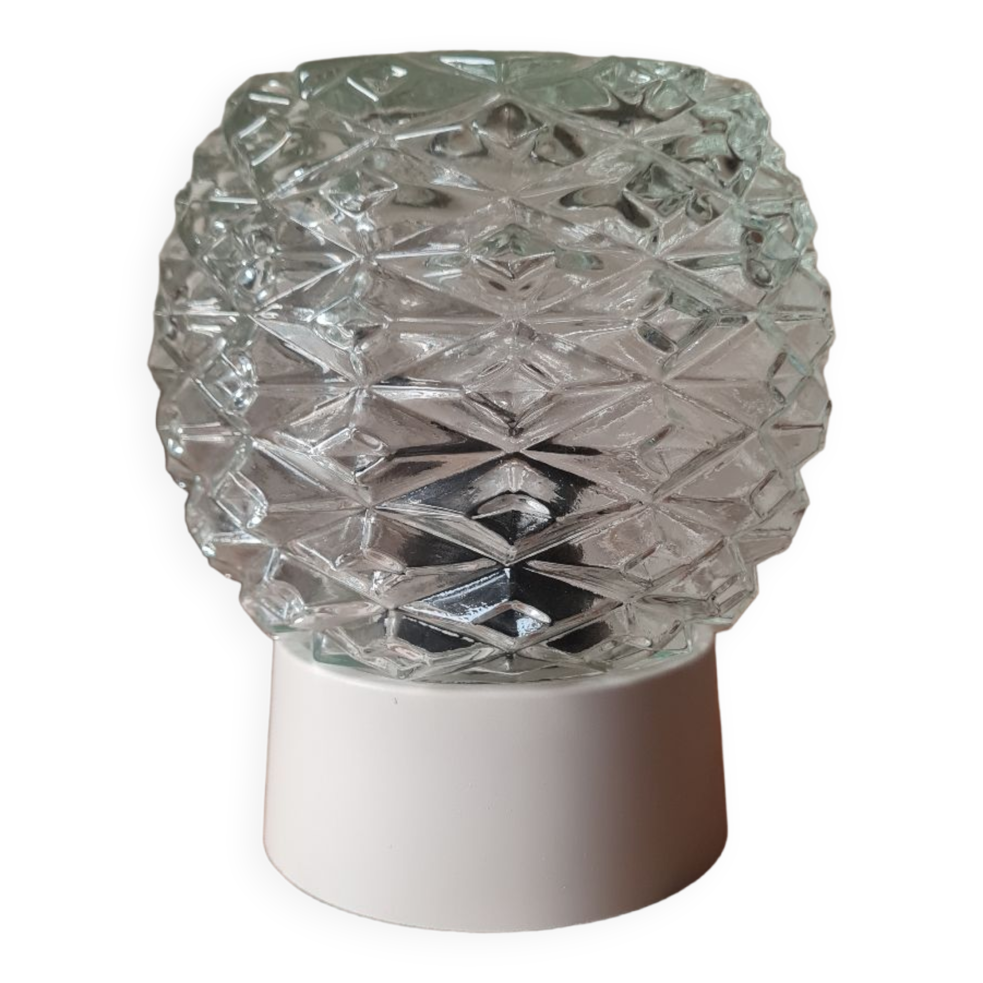 1970s chiseled glass wall light