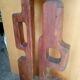 Brutalist Totem Sculpture, solid wood on base
