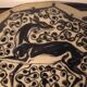 PIERRE PAULUS, rare wall plaque 'Antelope' Art Deco Africanist, ceramic