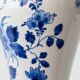 Table Lamp 'Chinoiserie' Blue and White from Delft, 1978, New Silk Shade