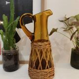 Amber and rattan bottle