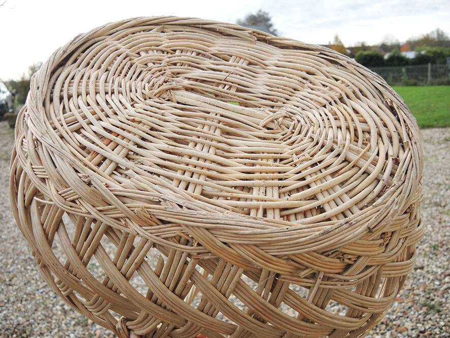 Old woven light wicker basket