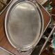 Large jean couzon stainless steel serving tray with fish decor handles