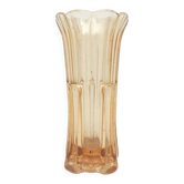 Vase art déco, verre rose, Pologne, années 1950