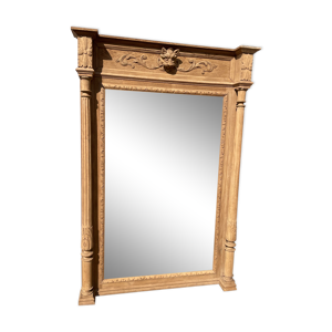 Miroir en chêne aéro gommé tête de loup henri II