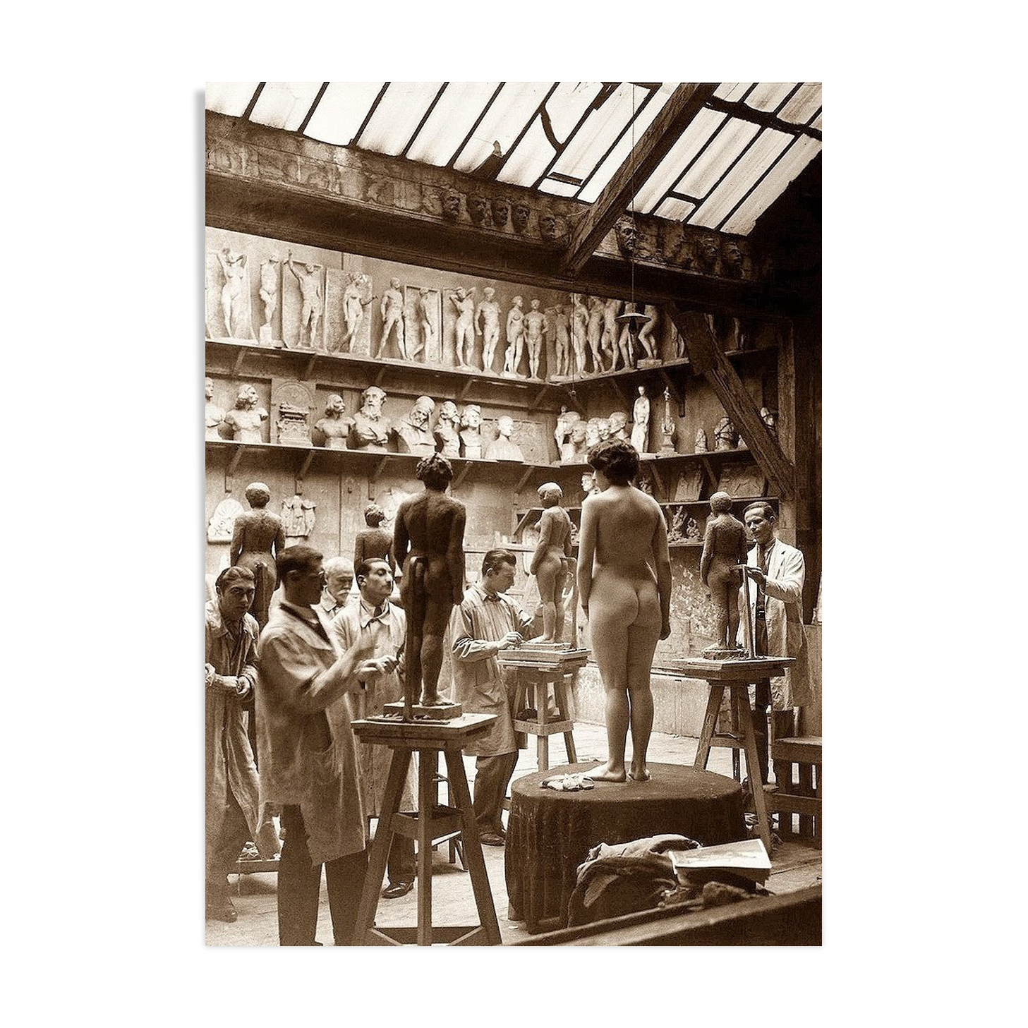 Photography, "Julian Academy, Sculpture Class," Paris, 1887 / 15 x 20
