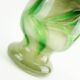 vase en verre vintage par Erwin Eisch, différentes nuances de vert et verre clair