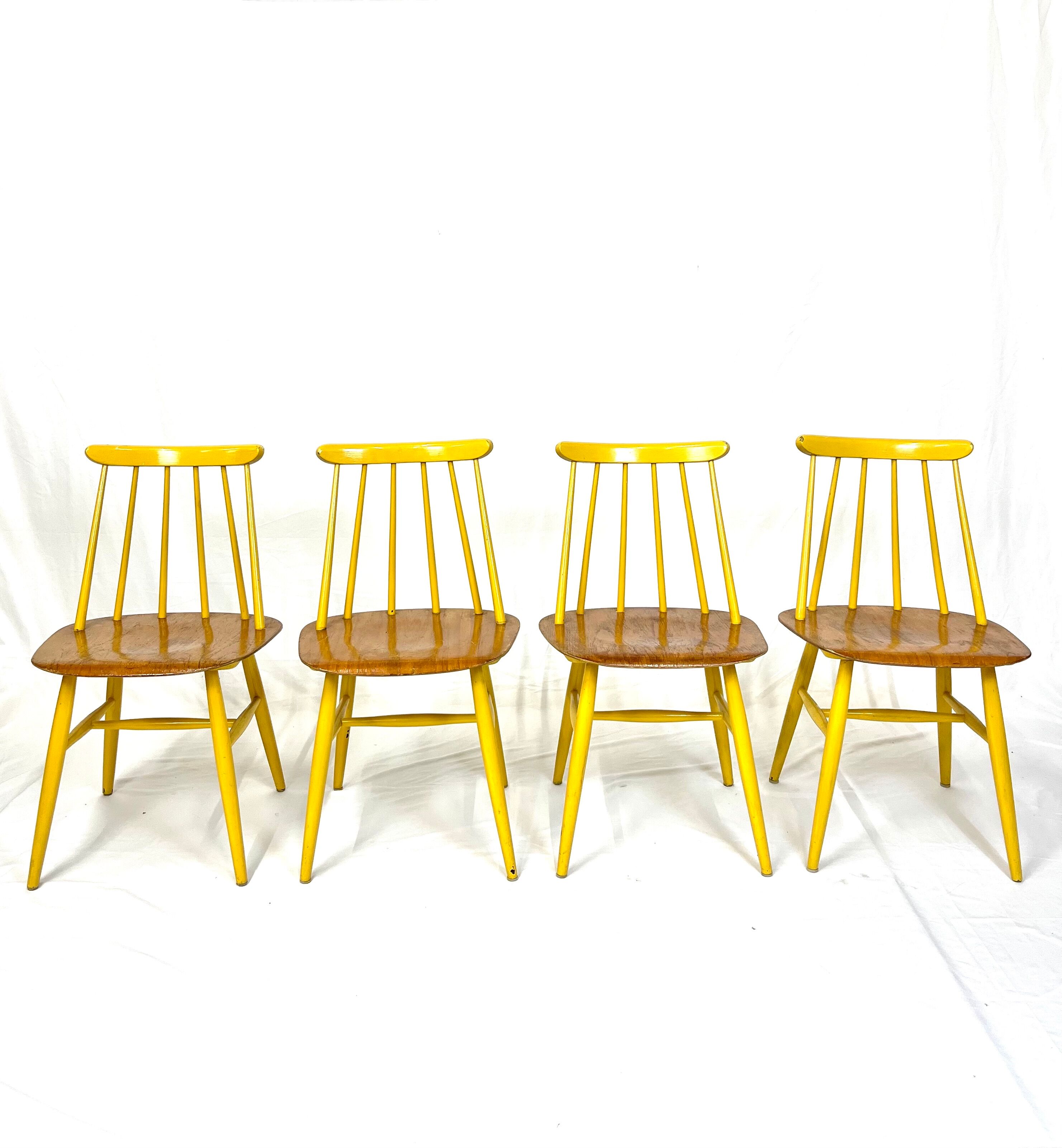Set of 4 "Fanett" chairs Ilmari Tapiovaara Sweden 1960