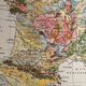 Old geological France map from 1928