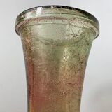 Grand vase en verre craquelé