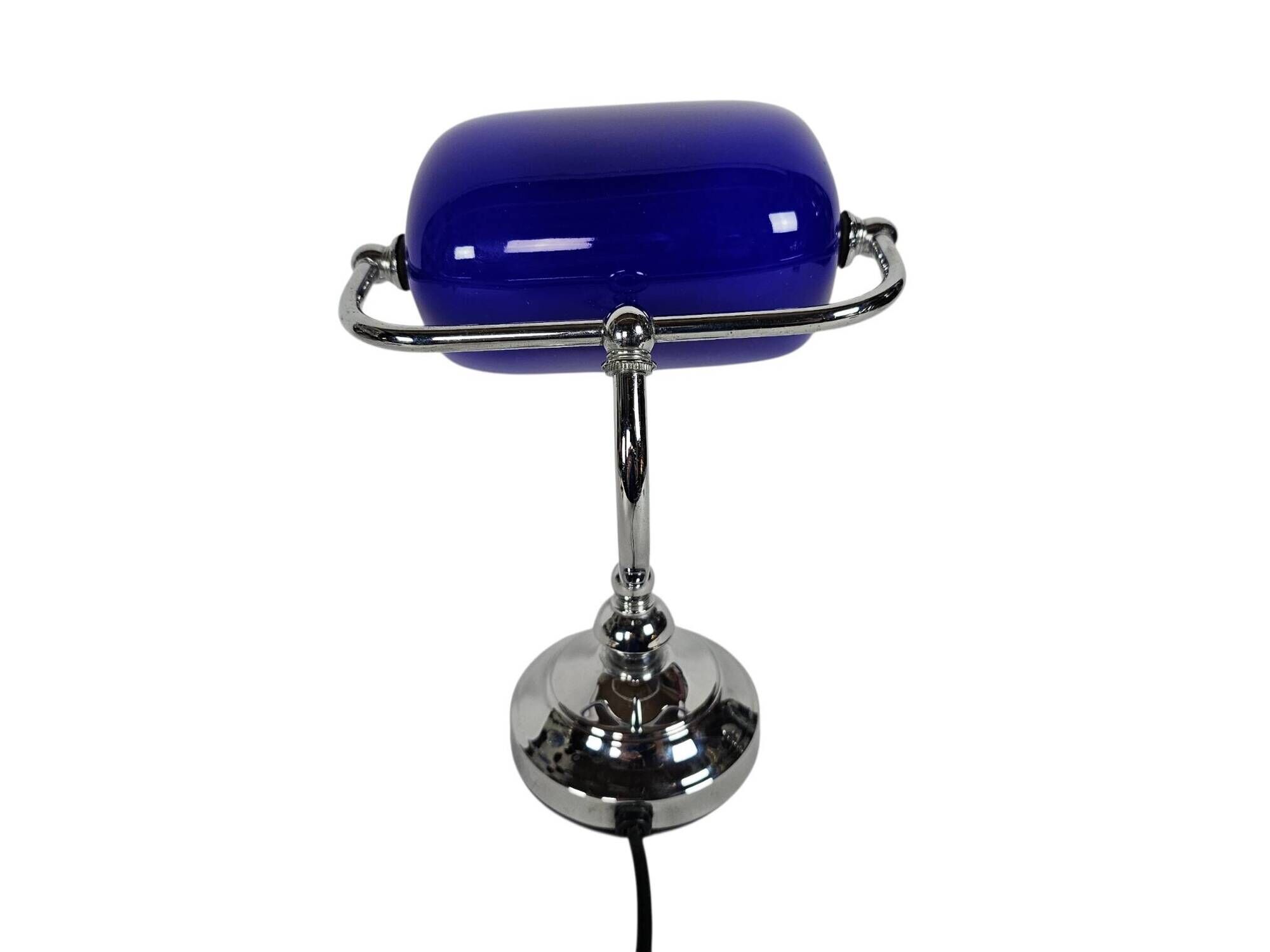 Banker's lamp - Tiffany style - metal - opaline - 1990s