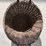 Raw wicker wood basket