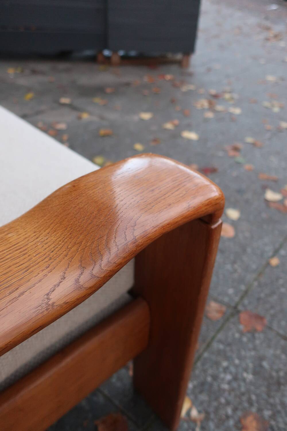 Scandinavian sofa in oak and wool from the 60s