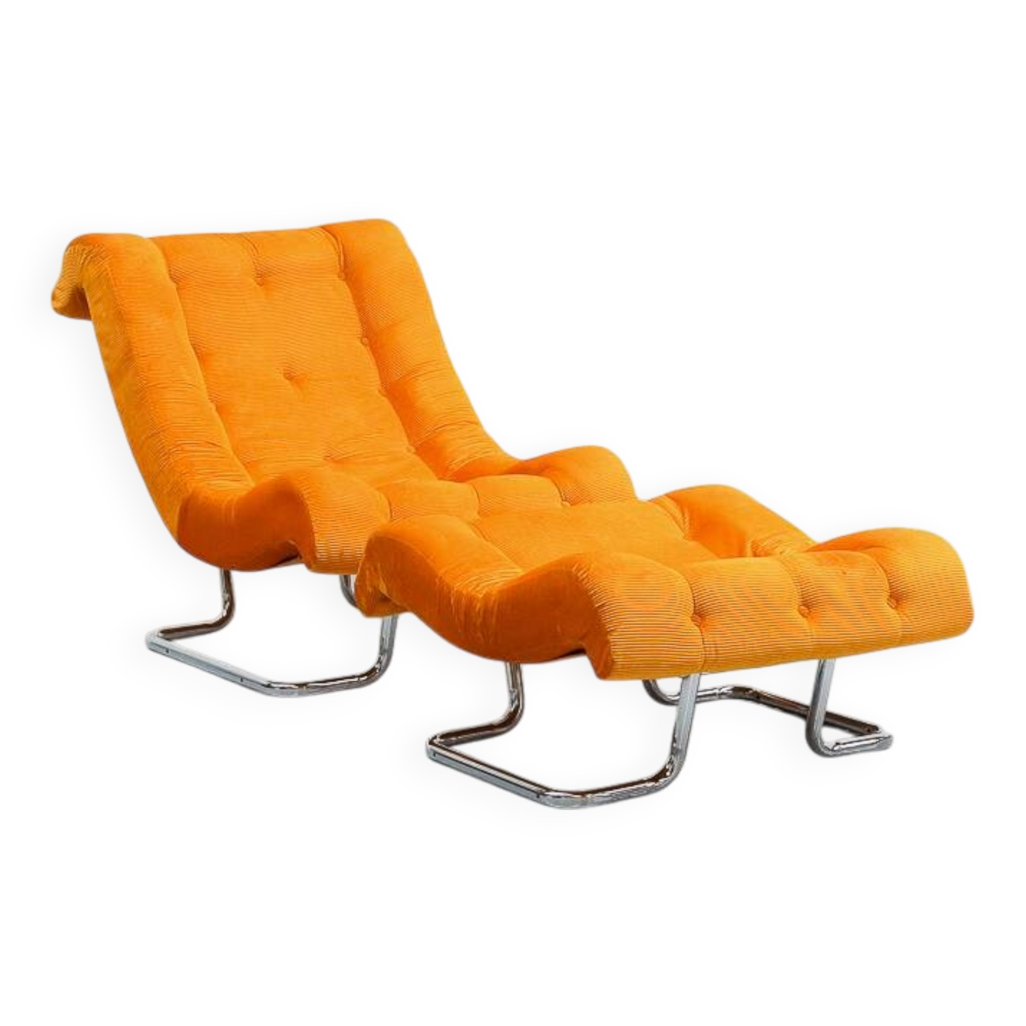 Fauteuil et repose-pieds Dux Formula années 1970