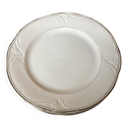 6 porcelain plates Art Nouveau period White and gold border - Diameter 23 cm