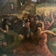 Painting old flamenco dancer Seville early 20th century