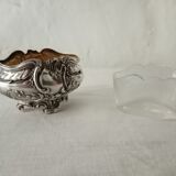 Former silver salt shaker miner punches rock dirt silver and 19th century glass