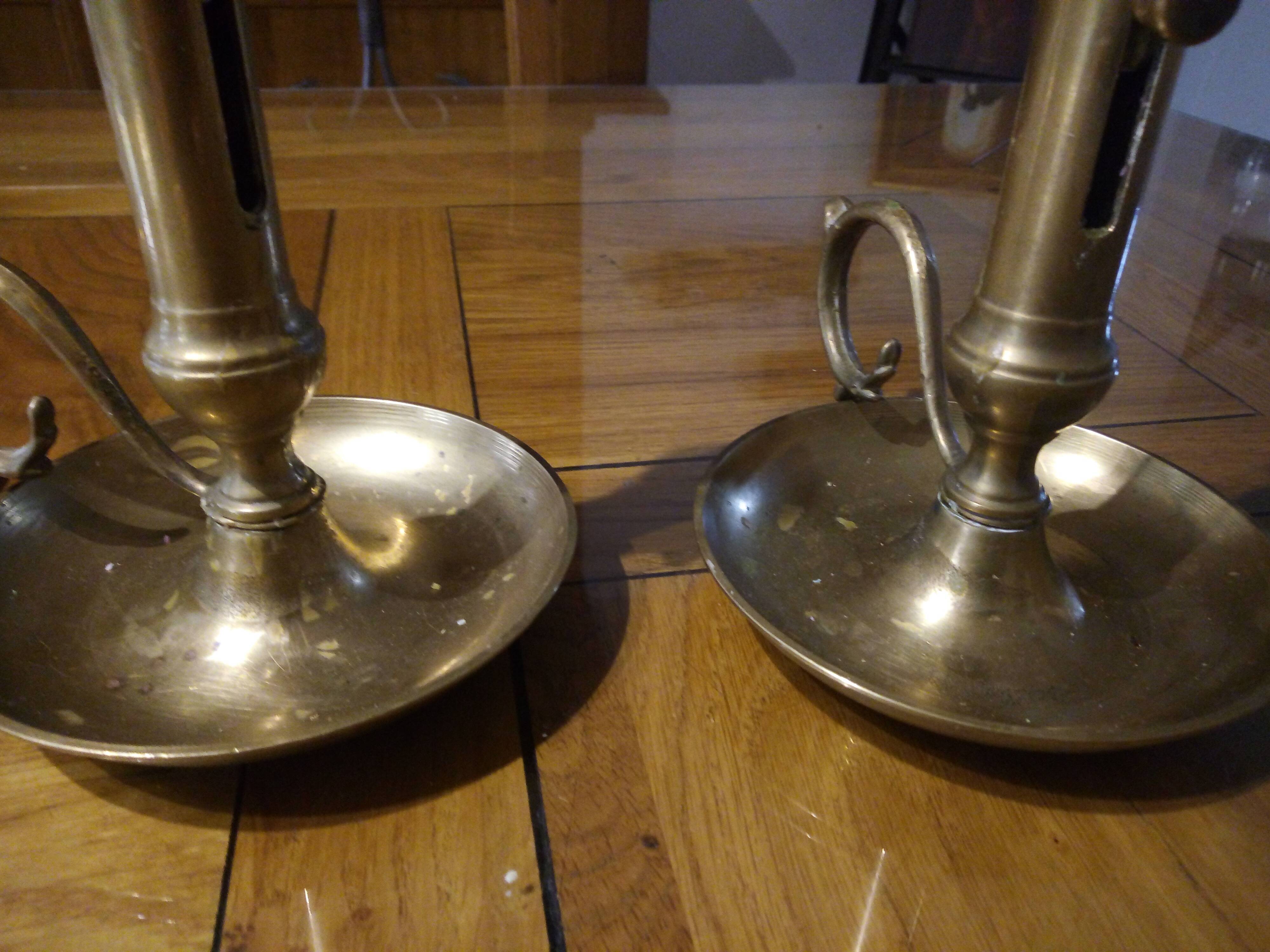 Pair of candlesticks brass
