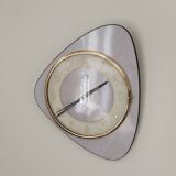Pendulum, white formica clock, triangle shape, vintage, functional