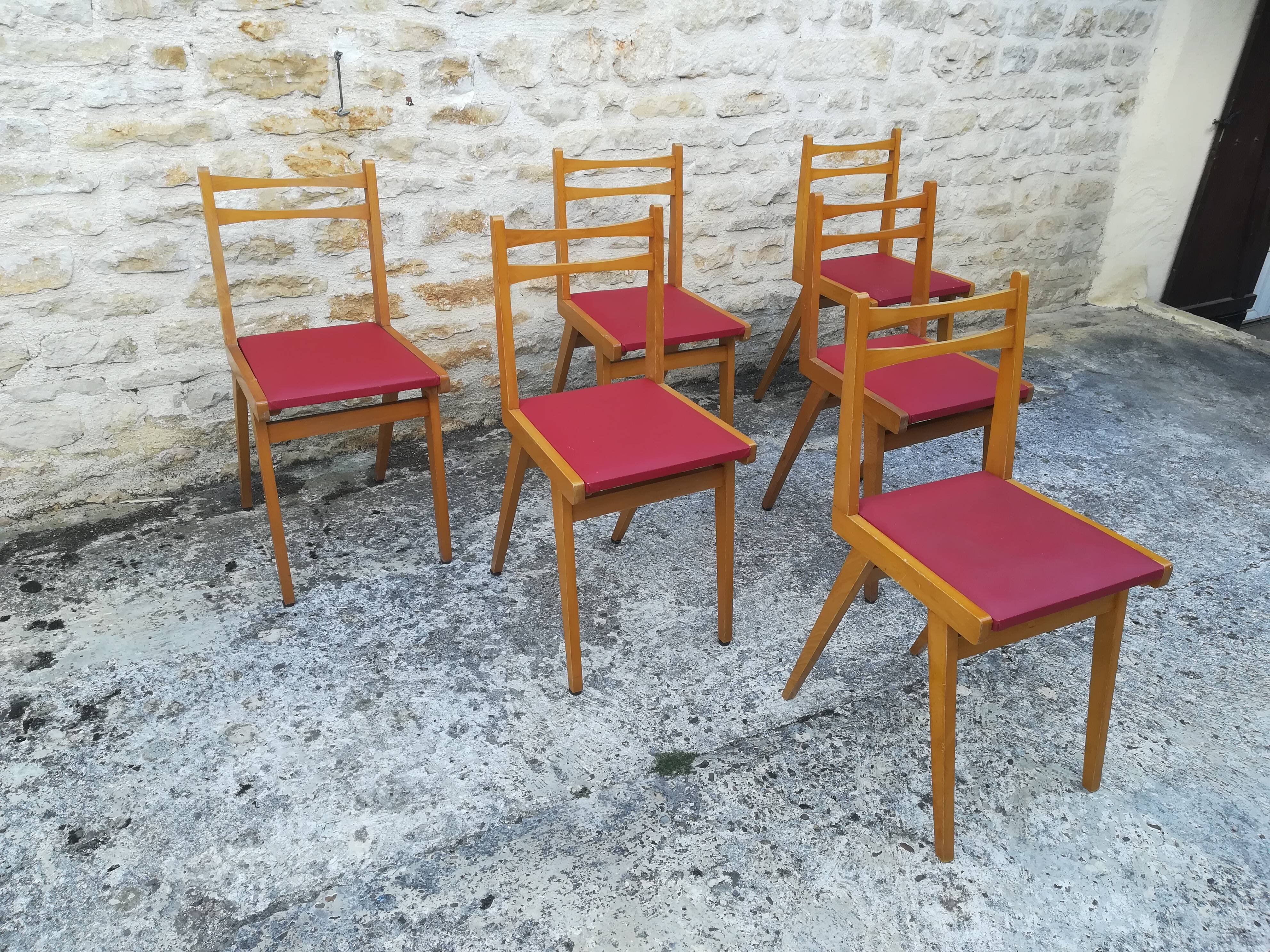 Six vintage chairs