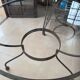 Wrought iron and glass table 4 chairs
