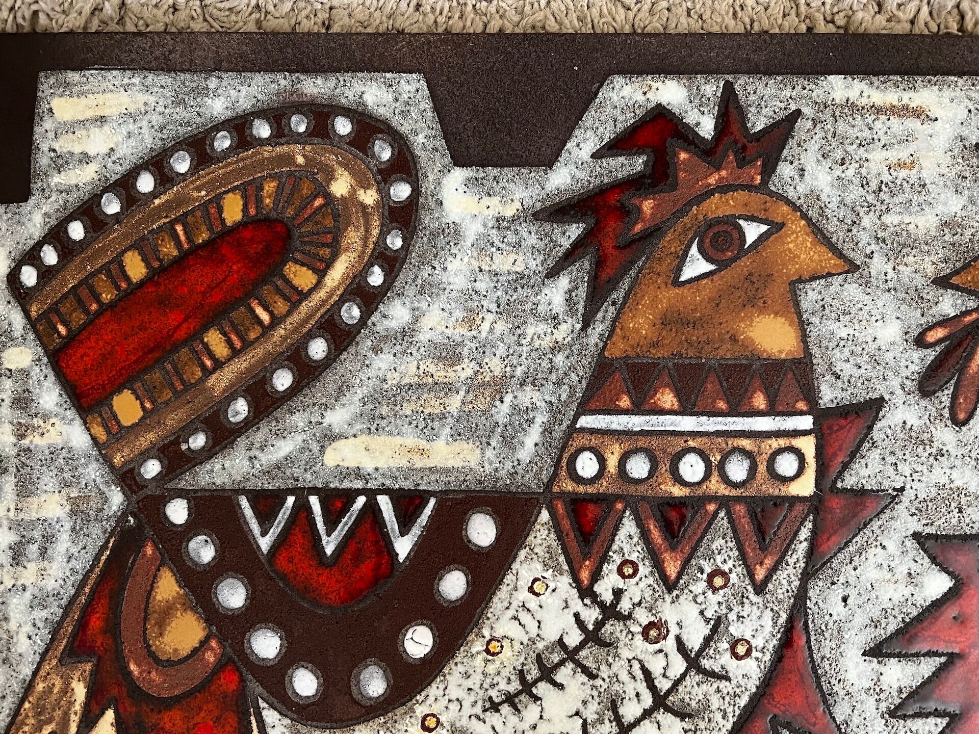 Decorative plate of max and dominique picard, vallauris - 1960