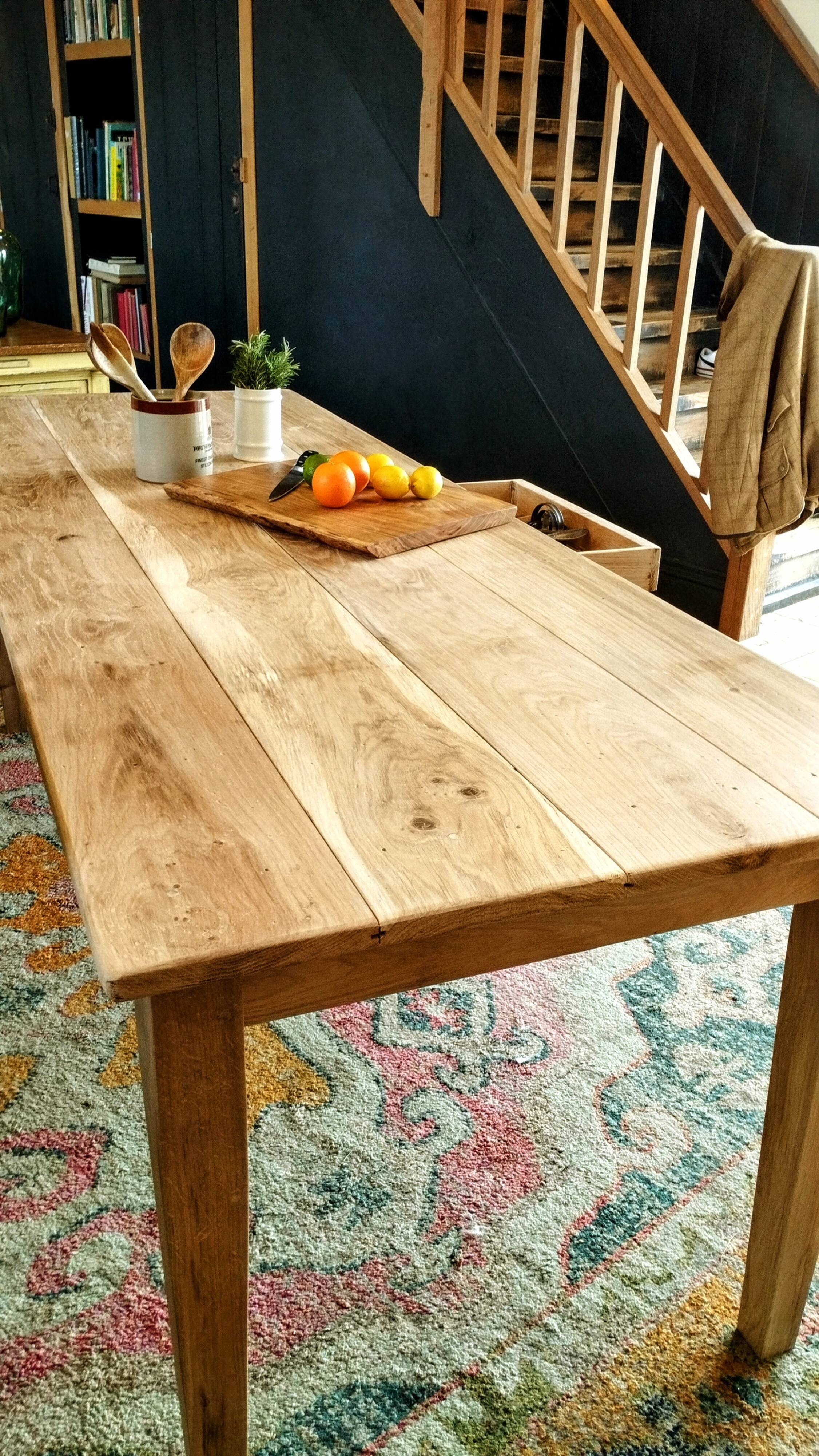 Solid oak farmhouse table 220 X 80 cm