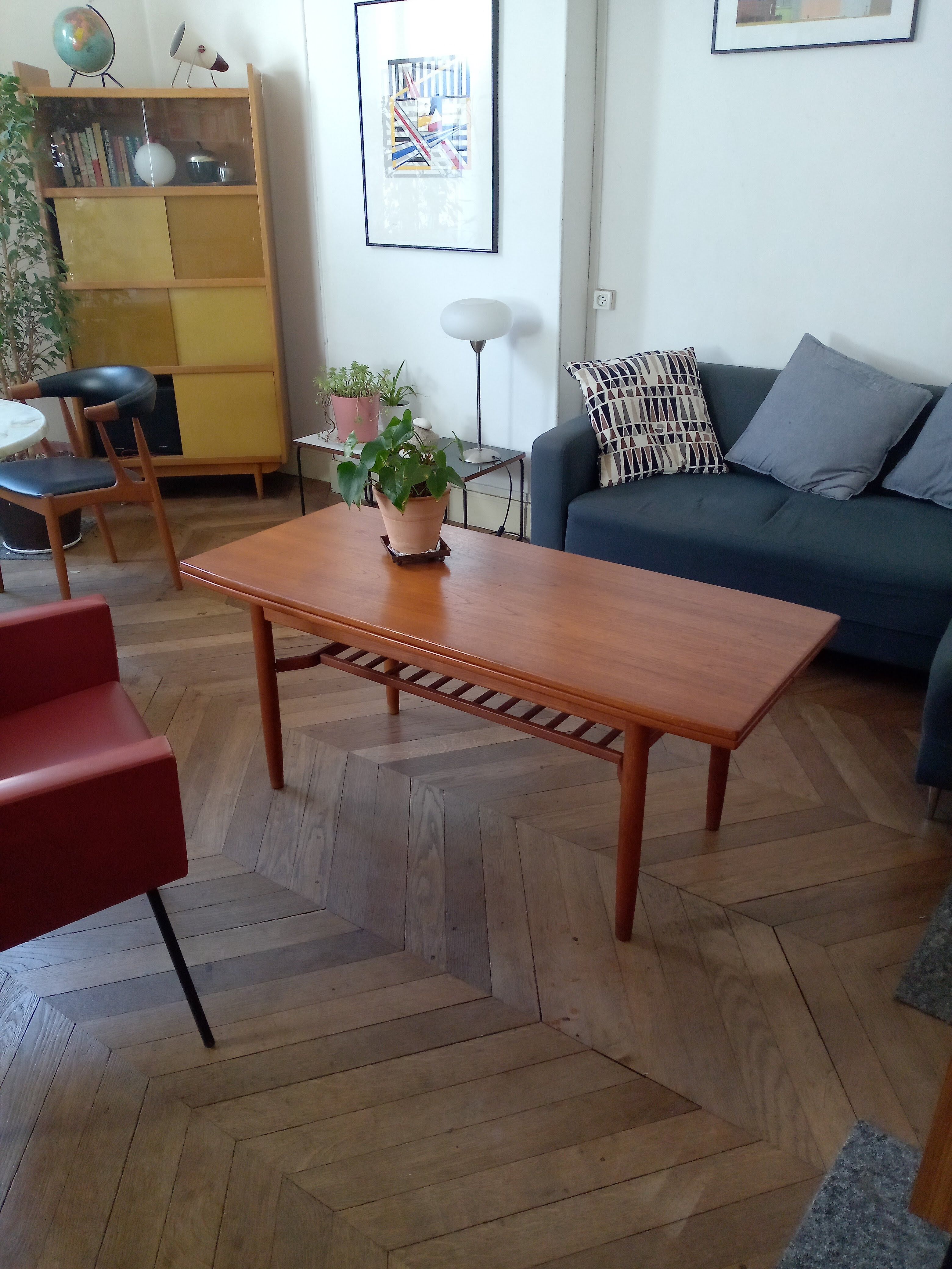 Coffee table with modular system by Folke Ohlsson