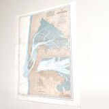 Map arcachon gironde basin 84cm by 63cm