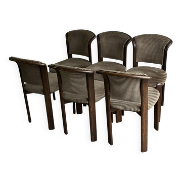 Vintage dining chairs with curved backrest – set of 6
