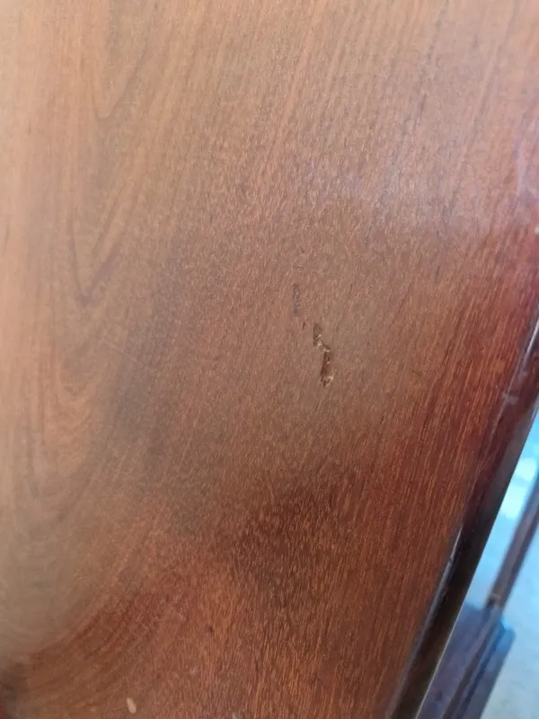 Louis Philippe XIX mahogany veneer and marble bedside table