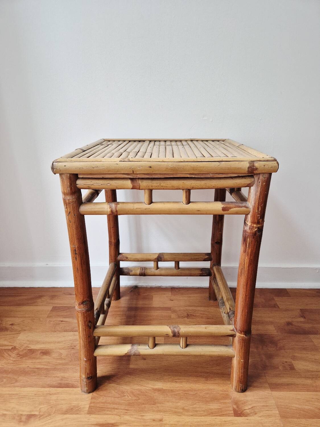 Vintage coffee table in bamboo and rattan '1970s – Bohemian/Exotic style