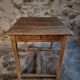 Table de ferme française ancienne en chêne avec tiroir latéral
