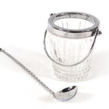 Chrome and glass ice bucket