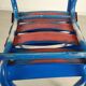 14 blue metal bistro chairs