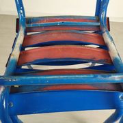 14 blue metal bistro chairs