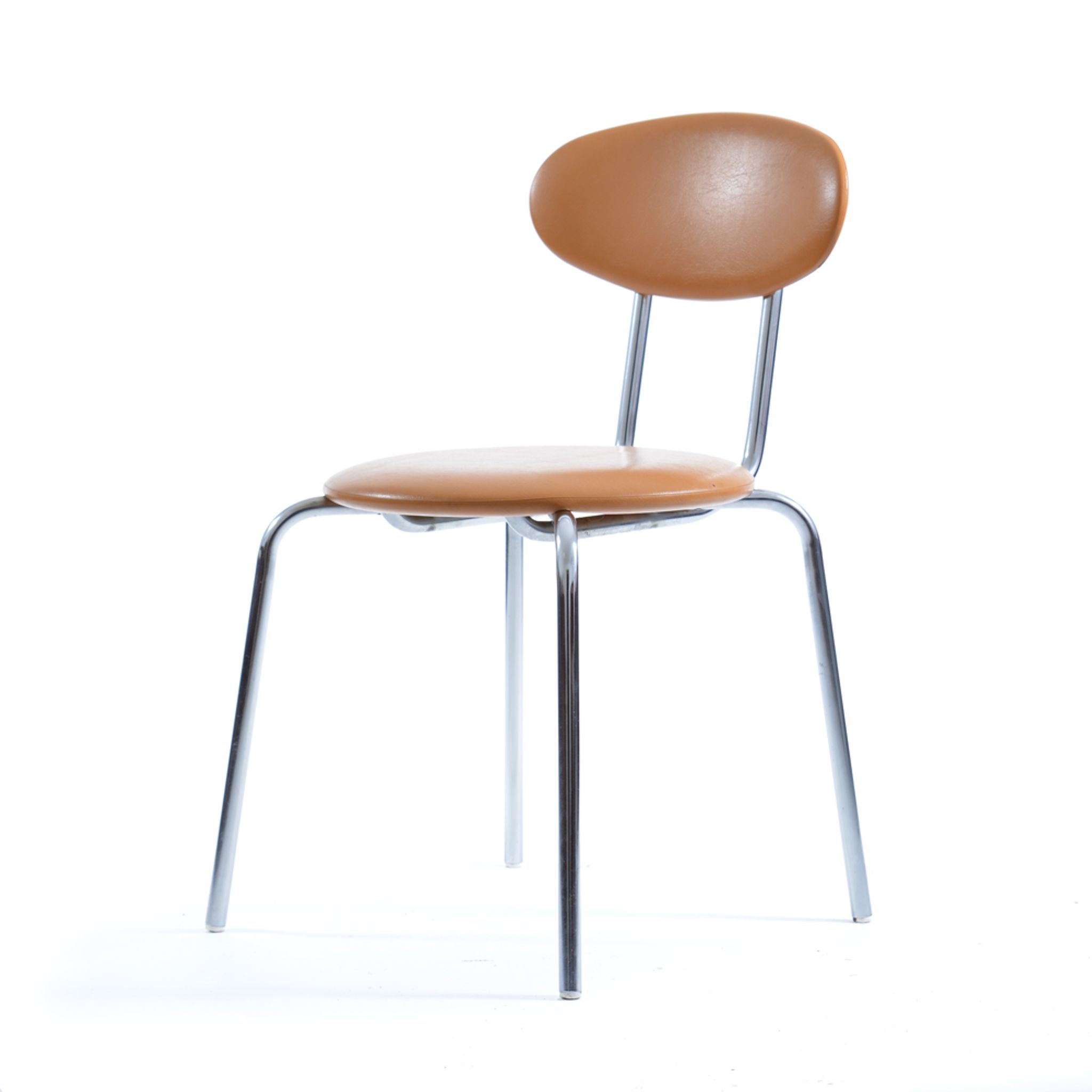 Midcentury Chair By Kovona In Leatherette And Chrome, 1970s