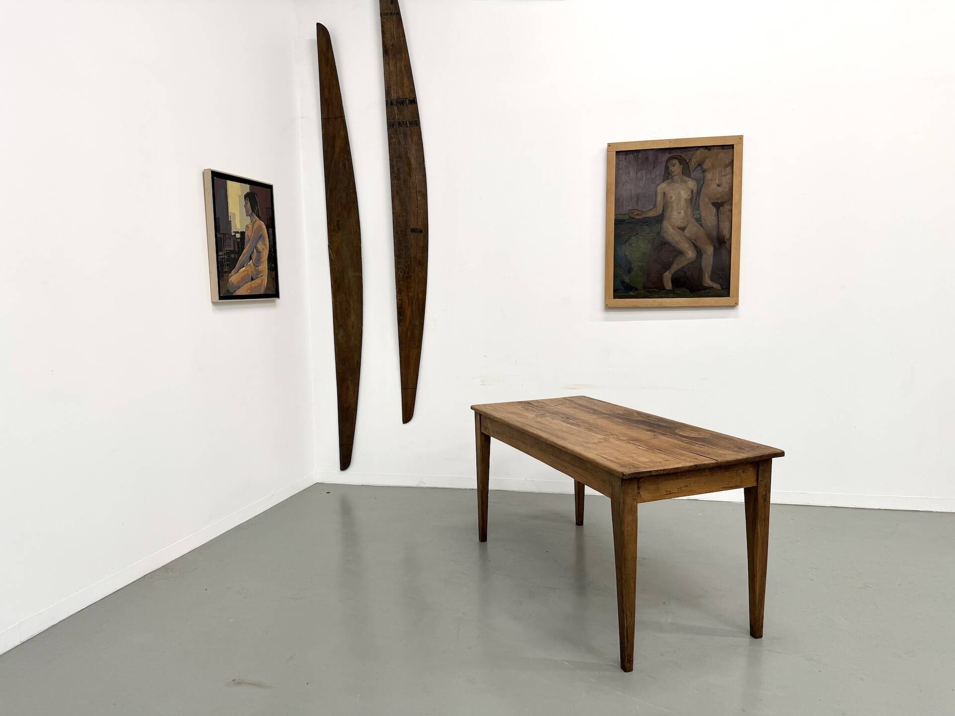 Restored pine farmhouse table